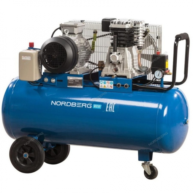 Компрессор поршневой NORDBERG ECO NCE100/520 с ременным приводом, объем 100 л Компрессор поршневой NORDBERG ECO NCE100/520 с ременным приводом, объем 100 л