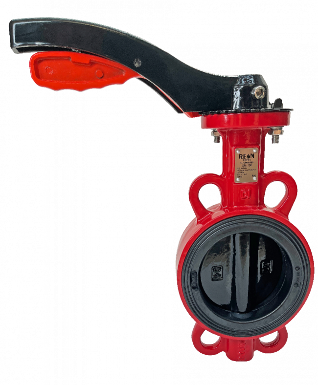 Дисковый поворотный затвор с алюминиевой  рукояткой REON тип RSV81RED DN 200 PN 16