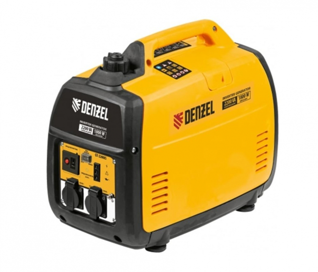 Генератор инверторный Denzel GT-2200iS (2,2 кВт, 230 В, бак 4 л) арт.94702 Генератор инверторный Denzel GT-2200iS (2,2 кВт, 230 В, бак 4 л) арт.94702