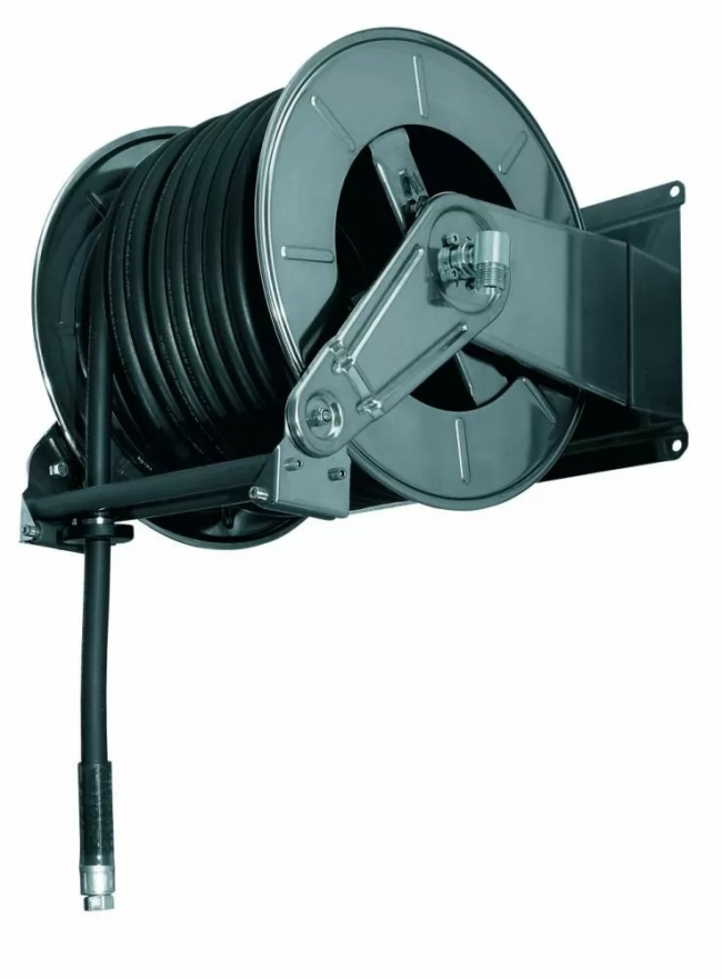Барабан автоматический для рукава  Ramex  HR 6000 600 FE 60м 1/2" (кр.) 1"ш. 1/2"ш. 600 бар.