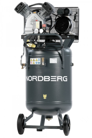  Компрессор вертикальный поршневой NORDBERG  NCPV100/420A с ременной передачей 220В, ресив. 100л, 420л/мин