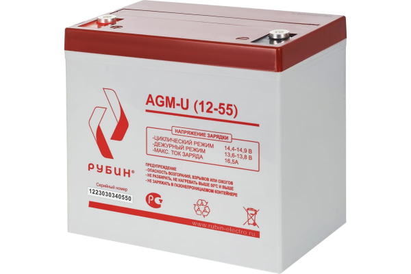 Аккумуляторная батарея Рубин 12V 55Ah AGM Аккумуляторная батарея Рубин 12V 55Ah AGM