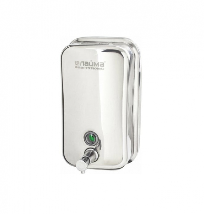 Дозатор для жидкого мыла LAIMA PROFESSIONAL INOX (гарантия 3 года), 1 л, нержавеющая сталь, зеркальный арт.605393