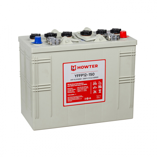 Тяговый аккумулятор HOWTER FFP 12 150 (12V / 150 Ah C20) 343*172*262(283) Тяговый аккумулятор HOWTER FFP 12 150 (12V / 150 Ah C20) 343*172*262(283)