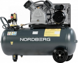 Компрессор поршневой NORDBERG  NCP100/420 с ременной передачей 380В, ресив. 100л, 420л/мин