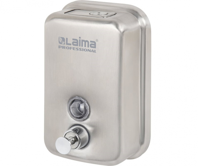 Дозатор для жидкого мыла LAIMA PROFESSIONAL INOX 0,5 л, нержавеющая сталь, матовый арт.605396