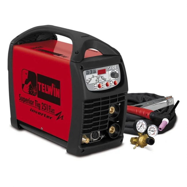Сварочный аппарат Telwin SUPERIOR TIG 251 DC-HF/LIFT VRD + TIG ACC Сварочный аппарат Telwin SUPERIOR TIG 251 DC-HF/LIFT VRD + TIG ACC
