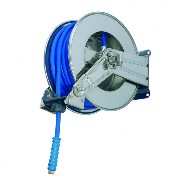 Барабан автоматический  для рукава Ramex  HR 1100 400 20 м 1/2" (нерж.) 1/2"ш. 1/2"ш. 400 бар