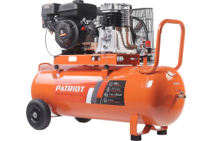 Компрессор бензиновый Patriot  KGA 450 L100 - 450 л/мин, 10 бар, 100 л, 7 лс, быстросъем и «елочка» с вентилем