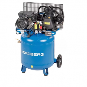  Компрессор вертикальный поршневой NORDBERG  NCEV100/360 с ременной передачей 220В, ресивер 100л, 360л/мин