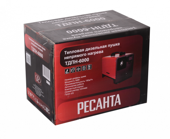 Тепловая дизельная пушка непрямого нагрева Ресанта ТДПН-6000 арт.67/1/52 Тепловая дизельная пушка непрямого нагрева Ресанта ТДПН-6000 арт.67/1/52