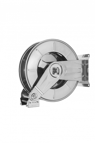Барабан с электроприводом для рукава  Ramex  HR EK 3502 дл.25м. 3/4" 15м.1" (нерж.) 1"ш.3/4"г. 12 В 80 бар (пульт упр.)