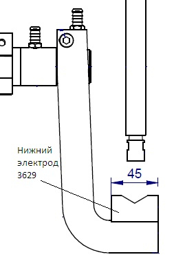 Электрод нижний для комплектов плеч 3647S и 4847 - TECNA 3629