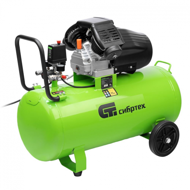 Компрессор воздушный Сибртех КК-2200/100 (2,2 кВт, 350 л/мин, 100 л, прямой привод, масляный) арт.58009 Компрессор воздушный Сибртех КК-2200/100 (2,2 кВт, 350 л/мин, 100 л, прямой привод, масляный) арт.58009