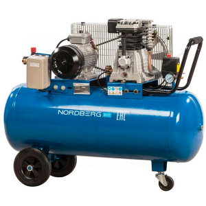 Компрессор поршневой  NORDBERG ECO NCE100/400 с ременным приводом, объем 100 л