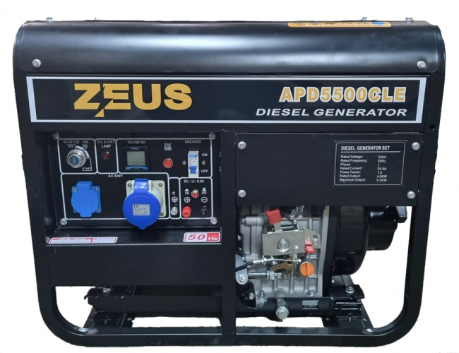  Дизельный генератор Zeus APD5500CLE 
