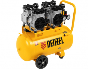 Компрессор безмасляный малошумный Denzel DLS 2200/50 (2200 Вт, 2х1100, 50 л, 380 л/мин/) арт.58031
