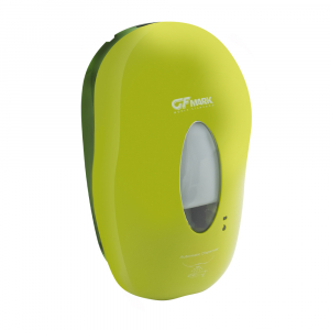  Дозатор сенсорный для жидкого мыла GFmark модель КОКОН с окошком, пластик АБС, САЛАТОВЫЙ, с датчиком объёма жидкости и уровня заряда батарей, 1000 мл арт.723