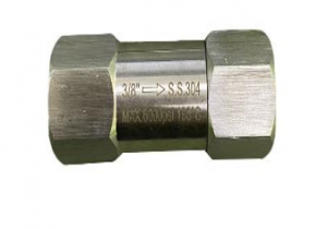 Обратный клапан Tornado 3/8" внут. нерж. сталь. 65 mm. давление открывания 0.05 - 0.1 bar. Max. 400 bar / 90 °C арт.M-00057