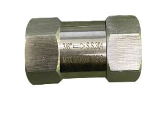 Обратный клапан Tornado 3/8" внут. нерж. сталь. 65 mm. давление открывания 0.05 - 0.1 bar. Max. 400 bar / 90 °C арт.M-00057