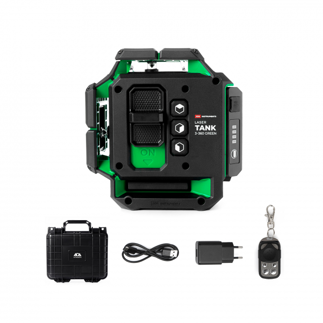 Лазерный уровень ADA LaserTANK 3-360 GREEN Basic Edition арт.А00633 Лазерный уровень ADA LaserTANK 3-360 GREEN Basic Edition арт.А00633